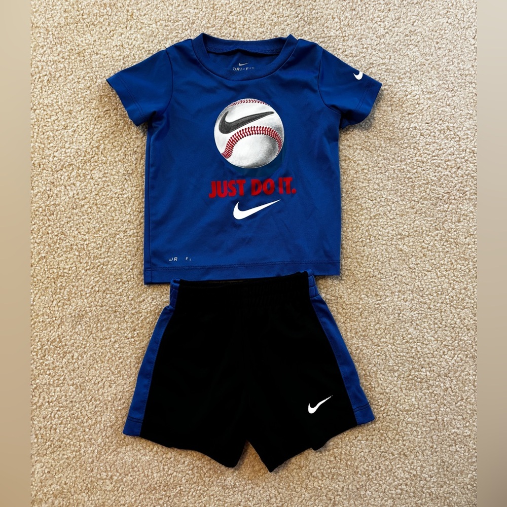 Nike Baseball Tee & Shorts Set Size 12 Months
